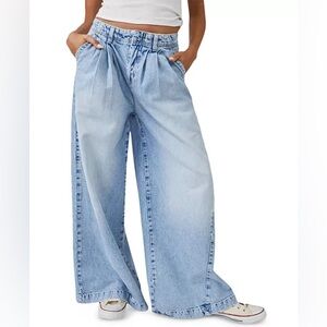 We The Free Equinox Cotton Wide Leg Jeans in Open Sky